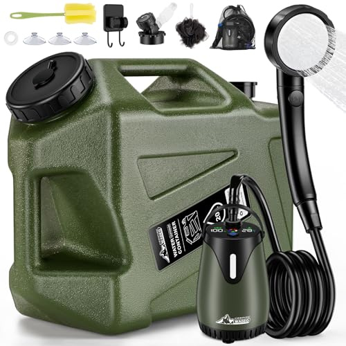 WADEO Doccia Portatile da Campeggio Aggiornata, [Pompa con Maniglia] [Serbatoio Acqua Stabile da 20L], Kit Doccia da Esterno Ricaricabile per Escursionismo, Festival, Cane, Camper