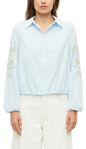 s.Oliver Baumwollbluse im O-Shape mit Stickerei