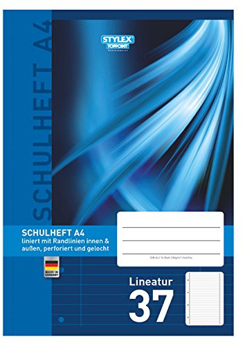 Schulheft DIN A4 Lineatur 37 liniert mit Rand