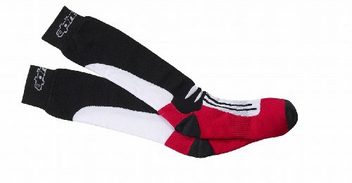 Alpinestars, Racing Road Socks, Technische Socken, Kompressionsstrümpfe für Damen und Herren, Funktionssocken für Motorradfahren, Motocross, Fahrradfahren, Laufen Schwarz Rot Größe L XXL (1er stück)
