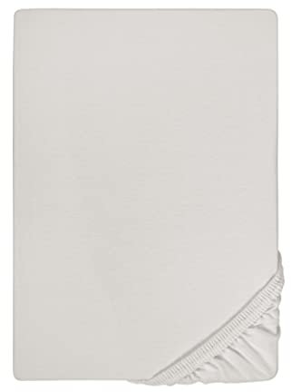 biberna Jersey-Elastic-Spannbetttuch 0077866 (Matratzenhöhe max. 25 cm) 1x 90x190 cm - 100x220 cm, grau