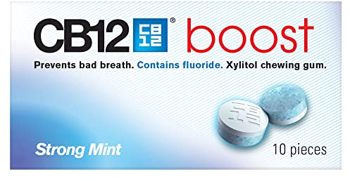 CB12 Boost Chewing Gum – Instant Freshness on the Go, Prevents Bad Breath, Sugar-Free, Cool Mint Flavour – 10 pcs