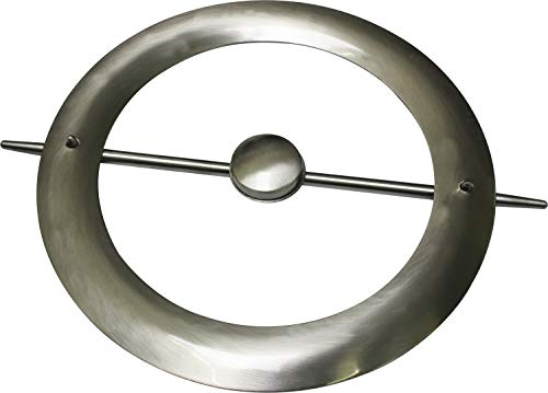 Gardinia Dekoring mit Stab und Magnet, Zum Drapieren von Gardinen und Vorhangstoffen, Ø 18 cm, Metall, Edelstahl-Optik