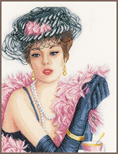 Lanarte Counted Cross Stitch Kit: Elegant Lady (Linen)
