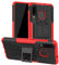 Cover per Samsung A50, Doppio Strato Silicone Antiurto Far Cadere Protezione Con Kickstand Custodia per Samsung Galaxy A50 (Rosso)