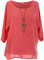 Storm Island® Stylist Italian Ladies Cotton Top Necklace Women Tunic Dress Shirt (Coral, 16-18 UK)