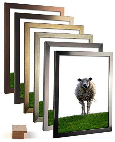 myposterframe 21 x 30 cm Juno Metallfarbig Bilderrahmen 30 x 21 cm Farbwahl Kupfer Dekor mit Kunstglas antireflex 1 mm