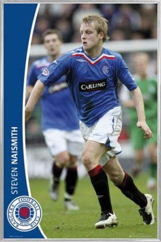 1art1 Fußball Poster Plakat | Bild und Kunststoff-Rahmen - Rangers, Steven Naismith 07/08 (91 x 61cm)