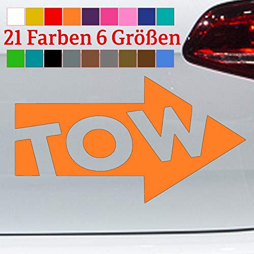 generisch Abschlepp Aufkleber Sicker Tow Pfeil Panne Abschlepphaken Makierung JDM Dub Fun in 6 Größen und 21 Farben
