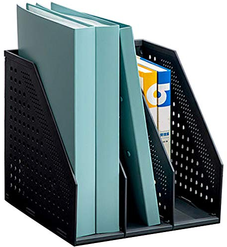 AUPSEN Faltbarer Zeitschriftenhalter, Schreibtisch Dokument Organizer für Home Office mit 3 vertikalen Fächern