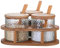 MEETOZ Gewürzbehälter, Gewürzdosen-Set, mit Holzlöffeldeckel und Boden, für Salz, Zucker, Gewürze, Pfeffer, Gewürzbehälter, 3er-Set