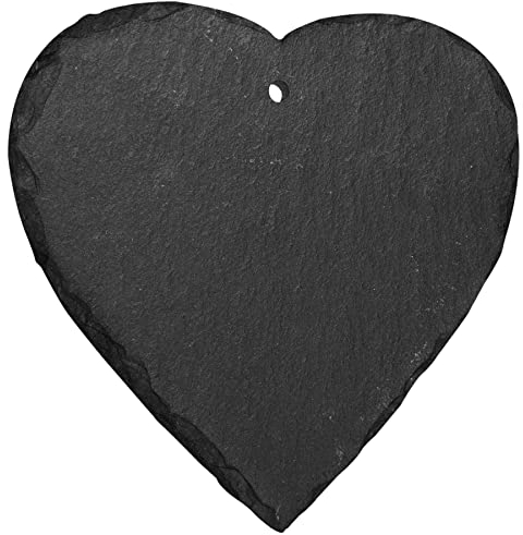 mtb more energy Schiefertafel Schiefer Schild Platte Herz [1 Stück] - 10x10cm mit Loch - Herzform - DIY - zum selbst Beschriften oder Gravieren für Geschenke, Basteln, Haushalt, Garten