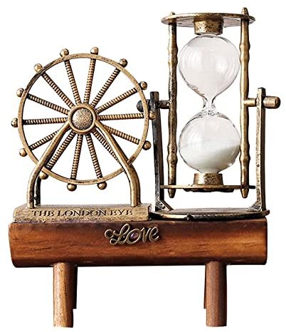 MagiDeal dekorative Sanduhr, Sanduhr, einzigartiges Vintage-Stil-Metallkunst-Sanduhr für, Schreibtisch, Heimdekoration, Geburtstagsgeschenk