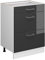 Vicco Mueble bajo de Cocina R-Line, Antracita Alto Brillo/Blanco, 60 cm con cajones, sin encimera