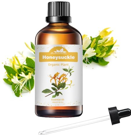 Olio Essenziale di Caprifoglio Mumianhua Olio di Caprifoglio di Grado Terapeutico per Pelle, Capelli, Diffusore, Casa, Candele, Sapone 100 ml Bottiglia Marrone