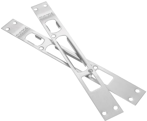 Angoily 2pcs Door frame buckle Security Combination Strike front door reinforcement kit door jam door Plates exterior door adjustable stand strike plate Stainless steel door lock