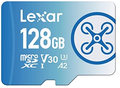 Lexar Fly 128GB Micro SD Card, microSDXC UHS-I Flash Memory Card, Up to 160MB/s Read, U3, Class 10, V30, A2, High-Speed TF Card for DJI Drone and Action Camera (LMSFLYX128G-BNNAA)