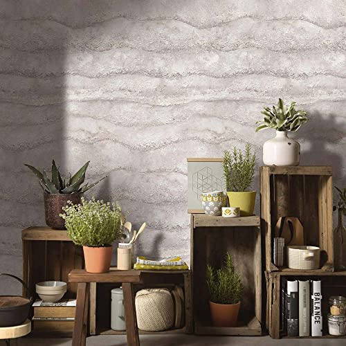 Erismann Vliestapete Beige Grau Beton Optik Wellenmuster 3D-Optik 10299-02