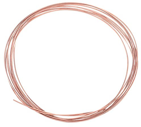 COHEALI Rollo de Alambre de Cobre de 2 Mm a 5 M para Hacer Joyas Abalorios Decoraciones Soldadura Y Electrónica