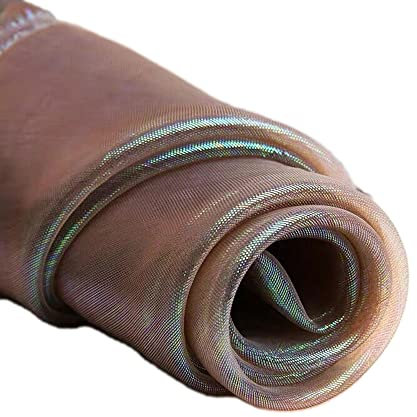 Wambere 150cmx3m Organza Stoffe,Glanz Satin Modestoff Dekostoff Kostümstoff Stoffe zum Nähen Meterware Dekorieren,Brautschleiern Hochzeitskleid Tischläufer Hochzeit Geburtstag Party Deko,Braun