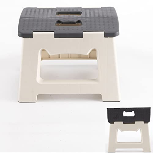 Marchepied pliable en plastique noir – Tabouret de pied pour enfants, cuisine, salle de bain et salon (lot de 1) – Peut supporter jusqu'à 150 kg