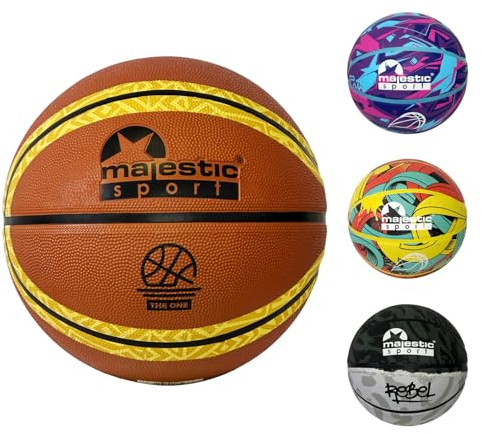 Majestic Sport Basketbälle für Kinder, Jugendliche and Erwachsen größe 5, Basketball Outdoor Indoor, Theone Orange