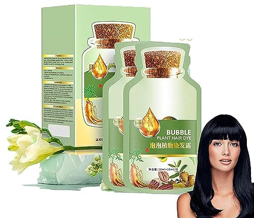 Natural Plant Hair Dye, Bubble Plant Hair Dye, New Botanical Bubble Hair Shampoo, Plant Essence Bubble Hair Dye, Easy Hair Dyeing In 10 Minutes at Home (Black)