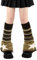 Olreco Beinstulpen Kawaii Beinstulpen Y2K Harajuku Beinstulpen für Mädchen Frauen Gyaru Niedliche Beinstulpen Goth Lolita Zubehör, B Brown Stripes Star Flared, Einheitsgröße