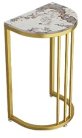 Sofa-beistelltisch, Hoher Präsentationsständer Aus Metall, Halbrunder Dekorativer Tisch, Moderner Flurtisch Aus Marmor Für Wohnzimmer Und Büro, 70/85/100 cm Hoch(Size:42 * 32 * 70CM,Color:A)