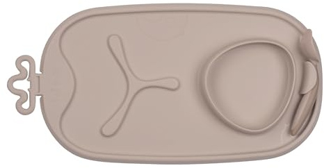 b.box Roll + Go Essensmatte mit Silikonteller für Baby und Kleinkind | 3-teilige Trennwand | Baby Teller für die Meisten Hochstühle und Reisen