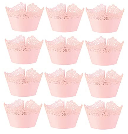 Zerodeko 12stücke Lace Cupcake Cups Mousse Und Muffin Papierförmchen Wiederverwendbar Backbecher Für Hochzeiten Partys Und Feiern Für Desserts Und Snacks