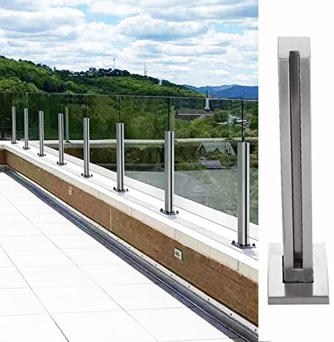 DJLLQYXGD Komplettes Glaszaun-Geländer-Set, robuste Bodenmontage-Treppengeländer-Zapfen, Außenpfosten für Balkon, Veranda, Gartenhäuser