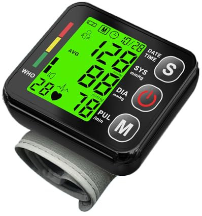 FONCBIEN Tensiometro de Muñeca, Tensiómetro Digital Medidor Tension Arterial Presion Monitor automático de presión Gran Pantalla Memoria 2 * 99 Medición Precisa Aparato Tension Arterial