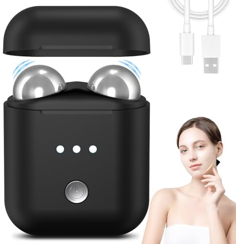 Hoakya MicroCurrent Face Lifter, Massaggiatore viso elettrico lifting e Collo Per La Cura Della di Bellezza, massaggio viso dispositivo con 3 modalità di intensità (Nero)