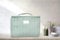 French Tendance - Vanity de Voyage Femme - Nécessaire de Toilette et Maquillage - Tissu Gaze de Coton - Coloris Vert - Dimensions 26 x 20 x 18 cm