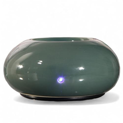 Zen’Arôme Diffuseur par Chaleur Douce ZenCeram Vert - Brûleur Aromathérapie et Parfum d’Ambiance - Température Auto régulée - Conçu en Céramique - Compact, Discret et Silencieux - H 7cm