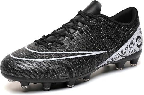 sudorun Chaussures de football pour homme et enfant - Gazon artificiel - Chaussures de football pour garçons et filles AG FG TF Turf - Chaussures d'entraînement, 1101 Ag Chaussures pour homme Noir, 46