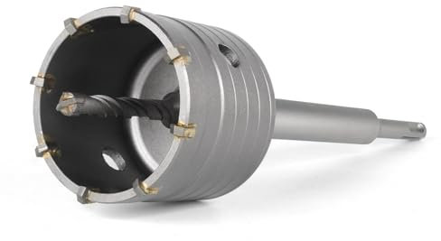 Sega a Tazza per Calcestruzzo BINOTA da 68 mm, con Punte da Carotaggio Circolare, Sega a Tazza, con Codolo SDS Plus, per Calcestruzzo, Cemento, Muri in Mattoni, Muratura