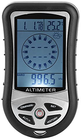 LOCADENCE Barometer Altimeter Compass, Multifunctional Electronic Digital Outdoor Altitude, Portable Sports Barometer for Outdoor Enthusiasts