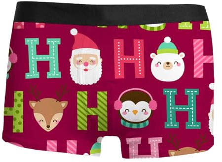 Adventskalender Füllung Frauen,Lustige Unterhosen Männer, Personalisierte Weihnachtsunterhose Lang Lustige Unterhosen Bunt Unterwäsche Christmas Weihnachtsunterwäsche Weihnachtshose