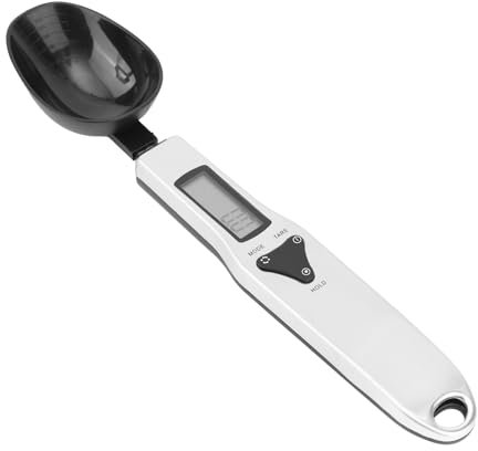 Digital Measuring Spoon Scale, 0.1-500g Electronic Kitchen Food Weighing Spoon Scale Detachable High Precision Gram Measuring Spoons with LCD Display Weighable Units g/oz/gn/ct