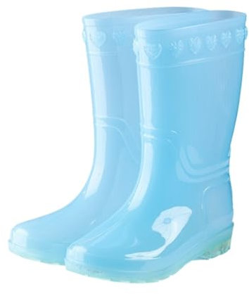CHUNXVLI Stivali Da Pioggia Stivali Da Pioggia Trasparenti Da Donna Con Tubo Centrale, Scarpe Da Acqua Impermeabili E Antiscivolo Per Lavori All'Aperto(Blue,38)