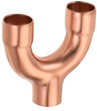 Tee Y-Type Copper Pipe Fitting 3 Way Welding Connector Split Connection Joint for Water Pipe Plumbing, Heat Pump System(16 * 16 * 16mm)