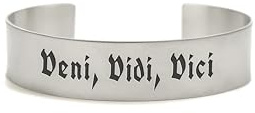ANEMONE JEWELRY Veni-Vidi-Vici-Armband - Maßgefertigter Lateinischer Schmuck - Herren Silberne Offene Manschette