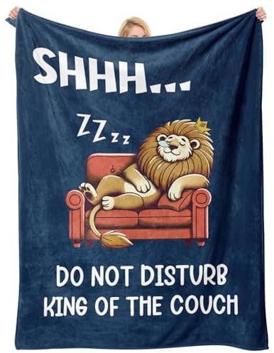 Dad Birthday Gifts, Gifts for Dad Men Boy, Father's Day Best Present for Daddy Men from Daugher Son, Daddy Grandpa Grandfather Present for Thanksgiving, Christmas, Soft Cartoon Lion Blanket 50 60