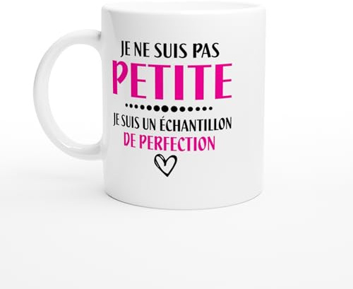 PassionCadeau Mug Je ne Suis Pas Petite – Tasse Humour Taille – Idée Cadeau Drôle Femme