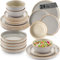 SÄNGER Rio Perlgrau | Tafelservice 24 teilig, Steingut Geschirr Set 6 Personen, 6x Teller 6x Frühstücksteller 6x Tiefe Teller 6x Pastaschalen Geschirrset und Schale, grau | VALUE COLLECTION