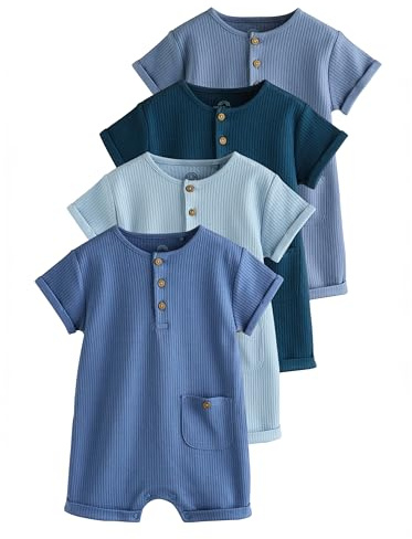 NEXT Baby Jungen Strampelanzüge aus Jersey, 4er-Pack