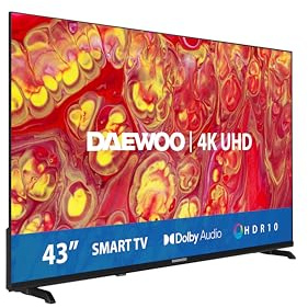 Daewoo TV 43 Pouces Smart 4K UHD 43DM55UV - HDR10, Dolby Audio, Design sans Cadre