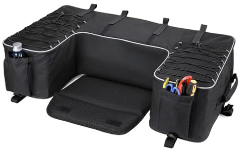 Asixxsix Sac de Rangement pour Quad, 50 L, en Tissu Oxford 900D, avec Plusieurs Compartiments, Compatible avec la Plupart des quads équipés d'un Porte Bagages arrière.